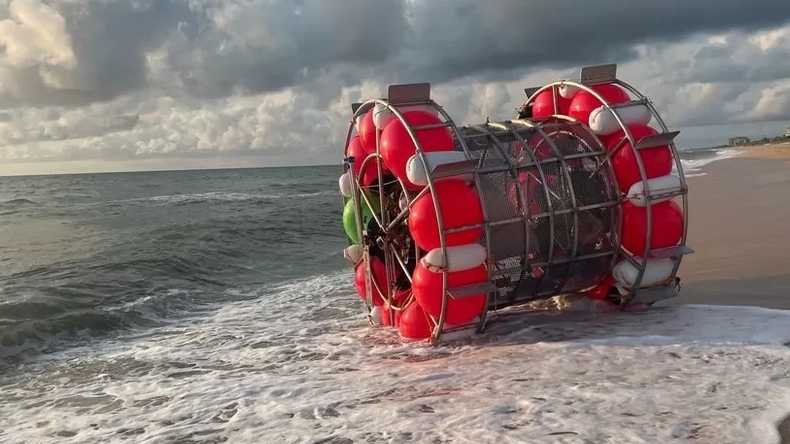 Florida man riding human-sized hamster wheel in Atlantic Ocean faces federal charges