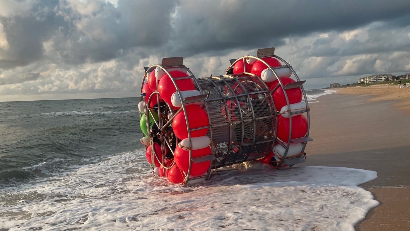 Coast Guard arrests a man trying to run a giant hamster wheel across the ocean : NPR