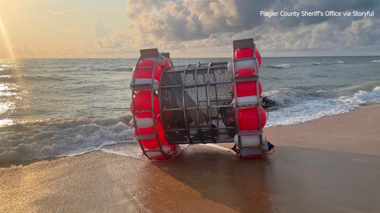 Florida man arrested after trying to cross Atlantic Ocean in giant hamster wheel