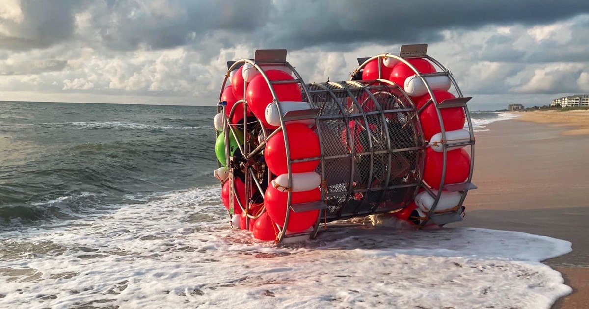 Florida man arrested after trying to cross Atlantic in 'human-powered hamster wheel'