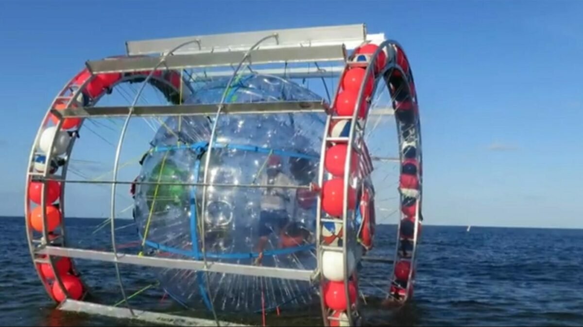 Florida ultrarunner tries to cross Atlantic Ocean in giant hamster wheel